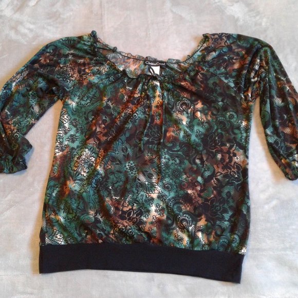 Christine Gerard Y2K Blouse Size L - Picture 3 of 9